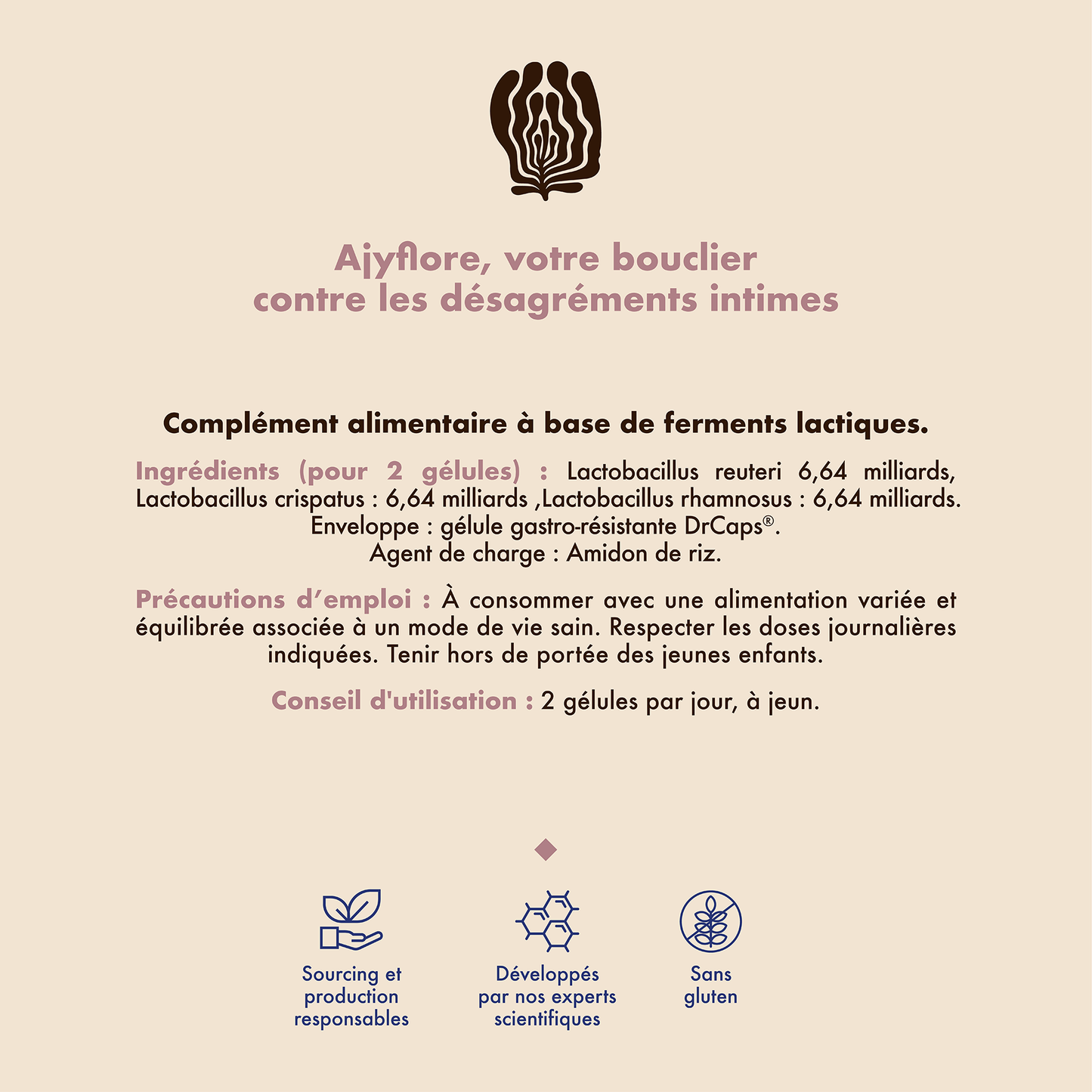 AJY Compléments alimentaires Bio Vegan Probiotiques Flore Vaginale Made in France Vegan
