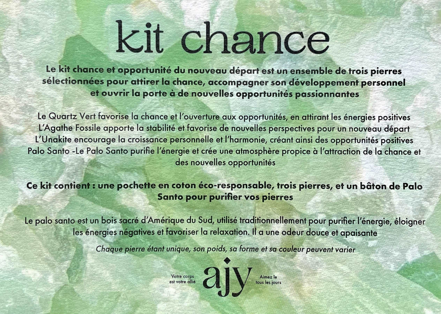 Kit lithothérapie "Chance et Opportunité du nouveau départ"