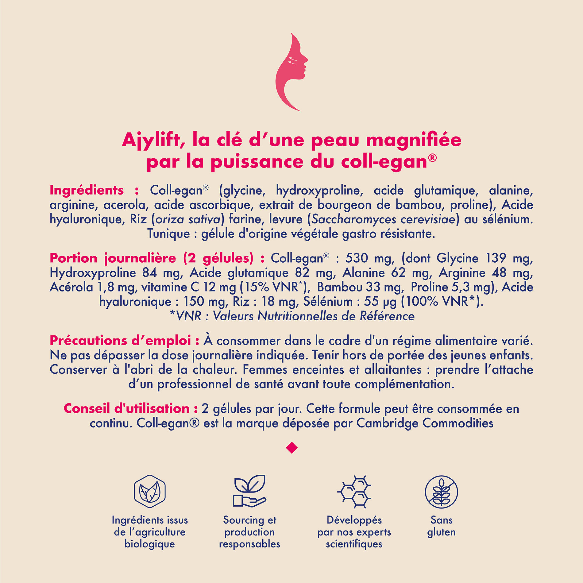 AJY Bio Vegan Made in France Compléments alimentaires Collagène vegan Acide hyaluronique Vitamines C