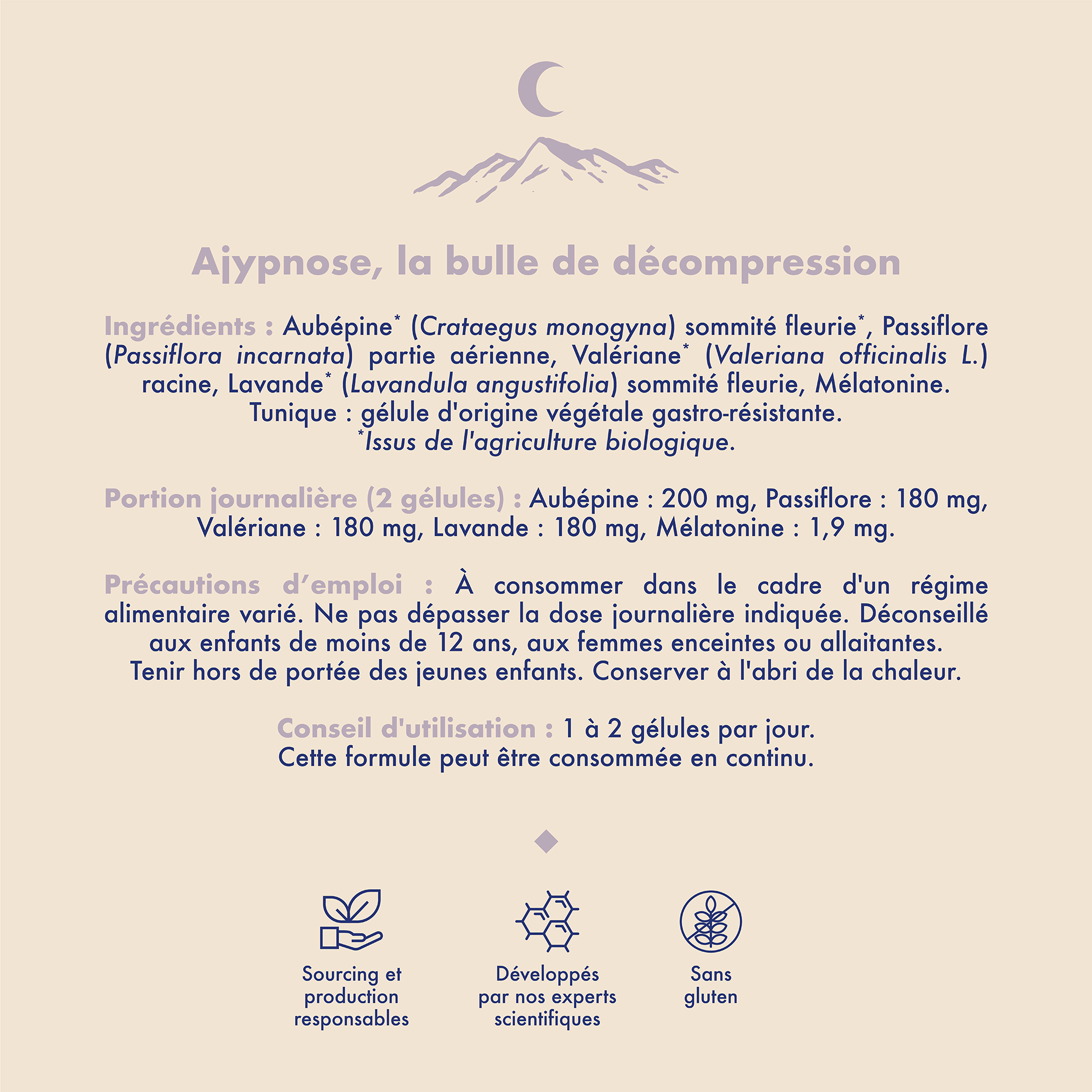 AJY Ayurvéda Bio Vegan Made in France Sommeil Mélatonine Anti-stress Relaxation Compléments alimentaires